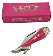 Rough Ryder Small Leg Hot Pink Bone Handle Stainless Folding Blade Knife - £13.77 GBP