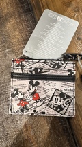Disney Parks Mickey Minnie Mouse News Clippings Pattern Credit Card Holder New