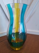 Mouth Blown Hand Painted Multicolored Made In Romania  Vase  8” Tall - $34.64