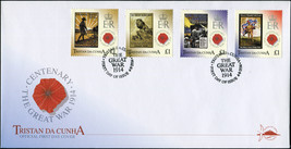 Tristan da Cunha. 2014. 100th Anniversary of the Beginning of WWI (Mint) FDC - £12.30 GBP