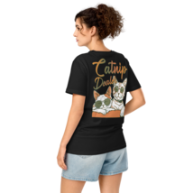 Unisex Organic Mid-Light T-Shirt – &quot;Catnip Dealer&quot; Back Print (Black) - $931.41 MXN