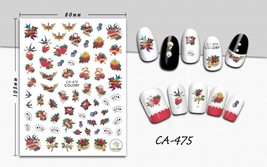 Nail art 3D stickers decal red double heart knife in heart rose forever CA475 - £2.56 GBP