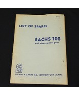 Fichtel &amp; Sachs 100 Motorcycle Spare Parts Catalog Manual Hand Book 5.75... - $772.58 MXN