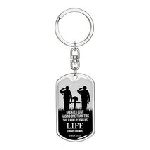 No Greater Love Soldier Scripture John 15:13 Swivel Keychain Dog Tag Stainless S - £39.77 GBP