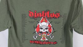 Men's t shirt Small army olive green Diablo 1 50 fighting guns skull on ... - $10.18