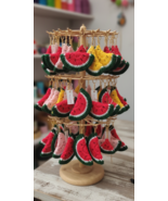 Crochet Watermelon Slice Keyring – Adorable Handmade Gift - $20.00