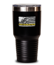30 oz Tumbler Stainless Steel Insulated Funny Photographer American Flag  - £25.95 GBP