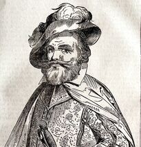 Captain John Smith Portrait 1845 Wood Engraving Victorian Revolution DWY9A - €34,34 EUR