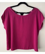 Sage Women Cap Sleeve Blouse Solid Fuchsia - Size M - $24.74