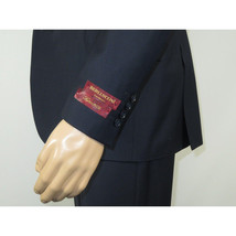 Men Suit BERLUSCONI Turkey 100% Italian Wool Super 180's Vested #Ber17 Navy Blue image 5
