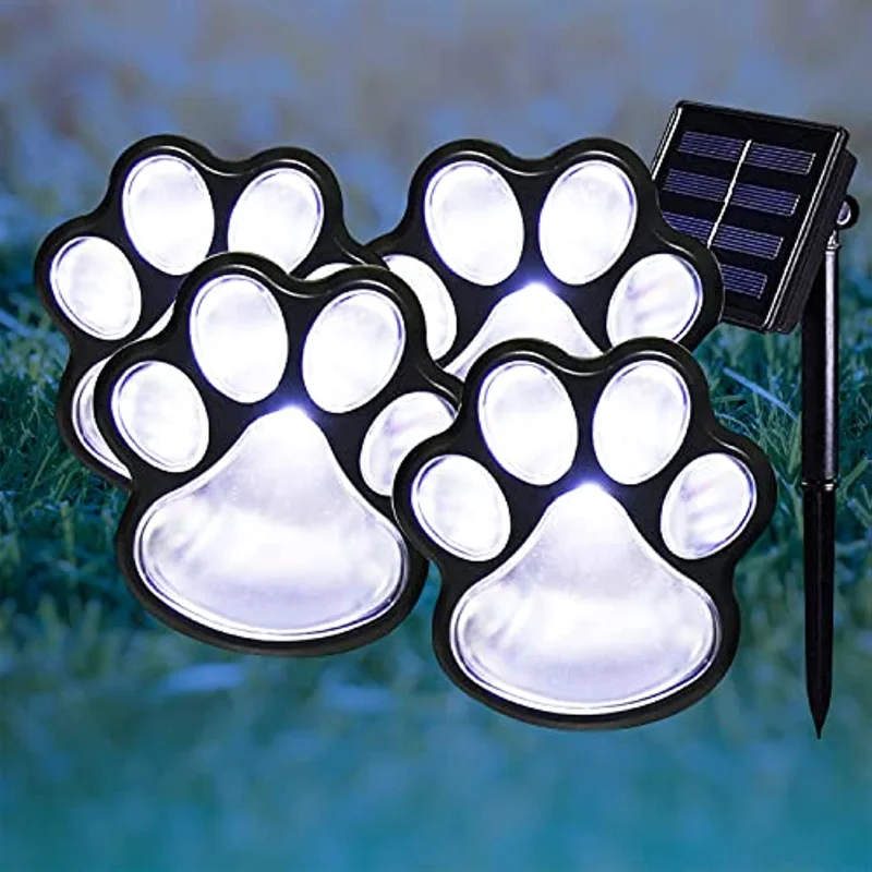 Solar Lights Outdoor Waterproof Dog Paw Lamp Cat   Garden Path Paw Lamp Walkway  - £255.54 GBP