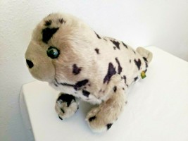 Wild Republic Spotted Baby Harbor Seal Grey Black Plush Stuffed Animal 14&quot; - £11.06 GBP