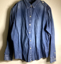 Lauren Ralph Lauren Women&#39;s Shirt Size 2X Blue Demin Button-Up Cotton - $49.00