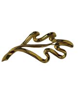 Vintage Trifari Gold Tone Abstract Brooch Modernist Ribbon Pin Signed - $19.80