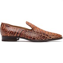 genuine caiman crocodile slip on Shoes Trento Rustic Cognac image 1