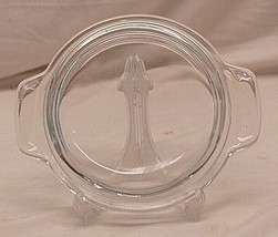 Clear Glass Round Lid Only Tab Handles Replacement Glassware Vintage MCM - £10.27 GBP