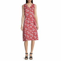 Liz Claiborne Women&#39;s Sleeveless A Line Dress Size MEDIUM Floral Dust Ce... - $32.03