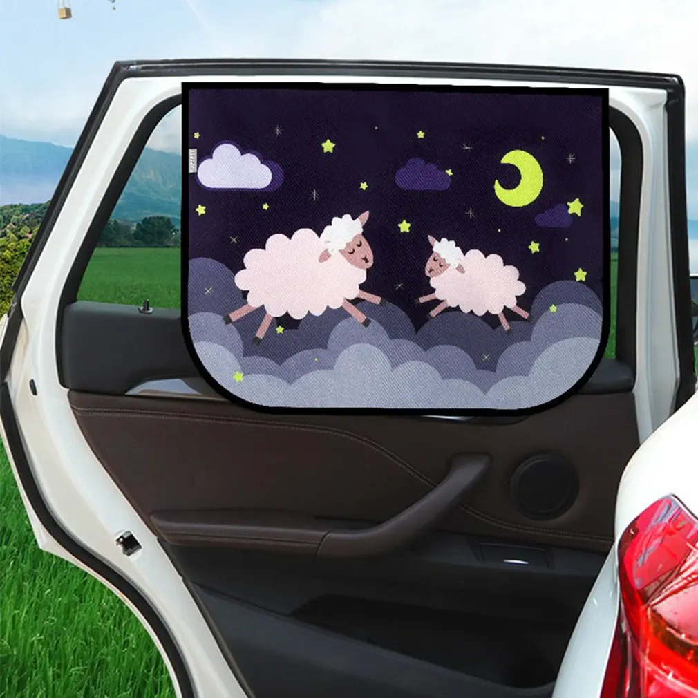Car Sunshade UV Protection Side Window Kids Sunshading Cute Cartoon Design - £14.21 GBP