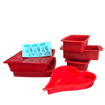 7 Silicone Bakeware Baking Dishes 4 Kitchenaid Red 3 Unbranded READ for Measure - £36.48 GBP