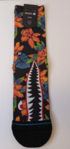 Stance Men&#39;s Large Crew Socks 1 Pair Size 9-13 Floral Tropical Black Mul... - £15.75 GBP