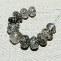 31.30cts Natural Rutile Quartz Beads Loose Gemstone 11pcs Size 7mm To 9mm - £6.37 GBP