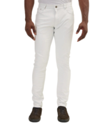 Men Leather Pants White Trousers Slim Fit Biker Men&#39;s Jeans Style Pant M... - £94.38 GBP