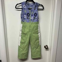 Columbia Girls Purple Floral Green Ski Pants Snow Bib Waterproof Size 4/5 - £23.74 GBP