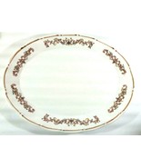 Decorative Serving Platter BROWN FLORAL DESIGN - Approx 9.5&quot; x 12&quot; - JAPAN - $7.59