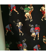 Alynn neck tie &quot;Lacrosse&quot; print  100% silk made in USA 60 ins long dark ... - £12.07 GBP
