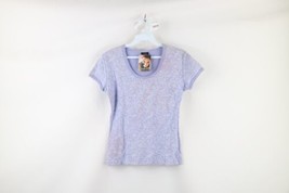 NOS Vintage Y2K Streetwear Womens Medium Flower Paisley Ribbed Knit T-Shirt - £35.57 GBP