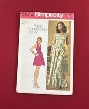 Vtg Simplicity #5672 Pattern For Jr Miss Size 12 Halter Dress In IN 2 Le... - $8.42