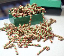 CHRISTMAS CANDY CANES Dollhouse minis Red green candy canes Small gift f... - $7.99+