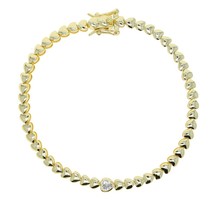 New Classic Trendy Girl Women Jewelry Gold Color Single Heart Cubic Zirconia Hea - £23.56 GBP