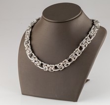 Argent Sterling Byzantin Chaîne Collier Lourd Magnifique 16.5 &quot; - $9,346.08 MXN