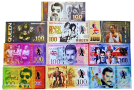 QUEEN Rock Band, lot of 10 commemorative polymer Banknotes,  Freddie Mer... - £31.04 GBP
