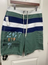 Vintage Polo Ralph Lauren Swim Trunks Men’s 34 Green Canvas Boats 267 Sportsman - $48.51