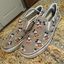 Vans X Disney Mickey Mouse Low Gray White Slip On Shoes Sneakers Mens Size 11 - £38.77 GBP
