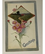 1910 Greetings Postcard Antique West Union Ohio - $5.93