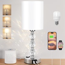 Touch Bedside Crystal Lamps For Bedrooms Nightstand With Usb C+A Charging Port - $38.98