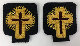 Pair (2) Masonic Knight Templar Passion Cross Gold Thread - Vintage - Look - £17.63 GBP