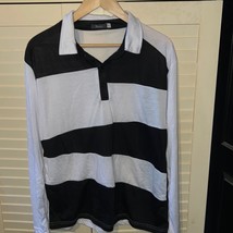 SPOP Men’s long sleeve striped polo top size extra large - $10.78