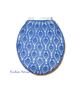Hand Crocheted Cotton Toilet Tank & Lid Cover Set, Royal Blue  - $225.00