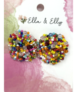 Ella &amp; Elly Multicolor Seed Beaded Stud Earrings - £7.53 GBP