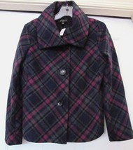 TALBOTS Wool Blend Plaid Jacket Wine Multicolor NWT MSRP $139 - £35.10 GBP