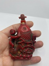 Vintage dragon snuff perfume bottle carved cinnabar resin-
show original titl... - £51.61 GBP