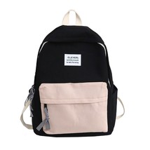 Women Canvas Backpack Fashion Women Shoulder Bag Stitching Color School bag For  - £31.22 GBP