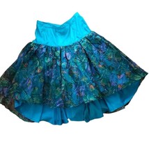 3-Tiered Midi Skirt Emerald Green with Bright Mixed Floral Print - £18.87 GBP