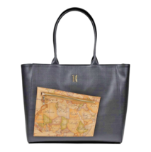 Alviero Martini Prima Classe Women Bag - Designer Black Tote Elegant Large - $341.13 CAD