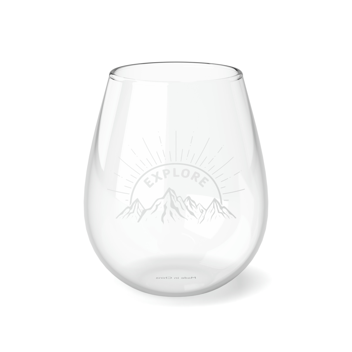 Personalized Stemless Wine Glass: Explore White Mountains Range Design, 11.75oz - $23.69