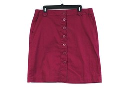Talbots Black Label 12 Pink Pencil Skirt Knee Length Button Solid Fuchsia NWOT - £34.71 GBP